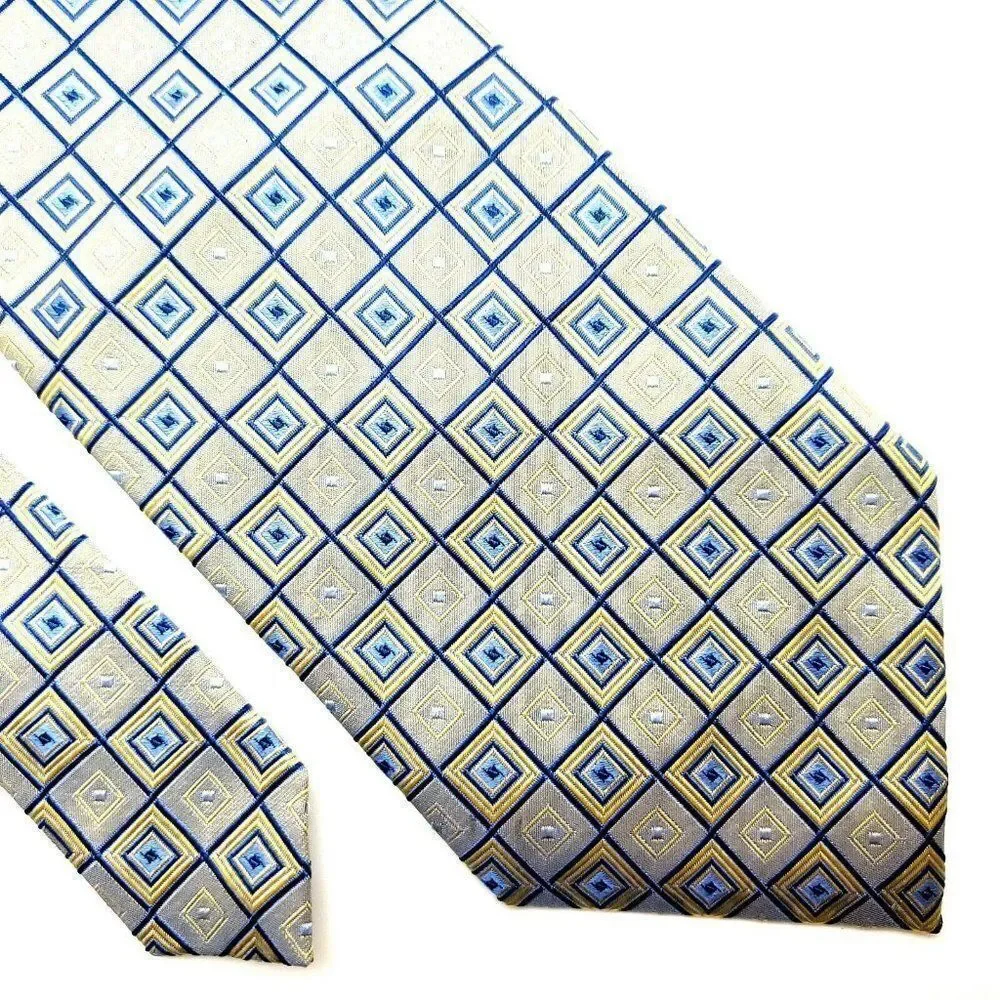 Roberto Villini Collezione Silk Tie Yellow Blue Wo‎
